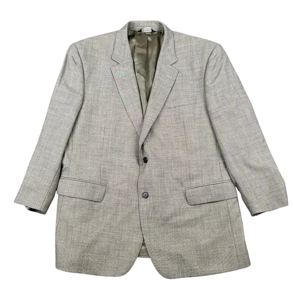 Jos. A. Bank Mens 48R Gray 100% Wool Two Button Blazer Sport Coat Classic Fit